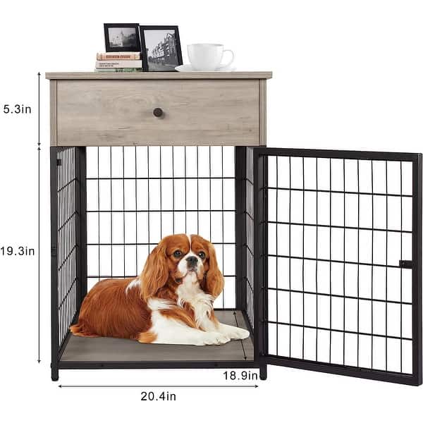Furniture Dog Crates Wood Dog Kennel End Table Dog House Indoor Use