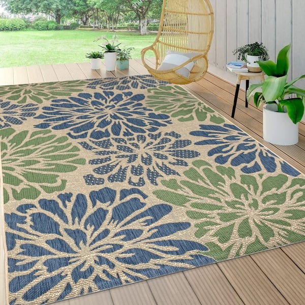 slide 1 of 121, JONATHAN Y Marvao Modern Floral Textured Weave Indoor/Outdoor Area Rug