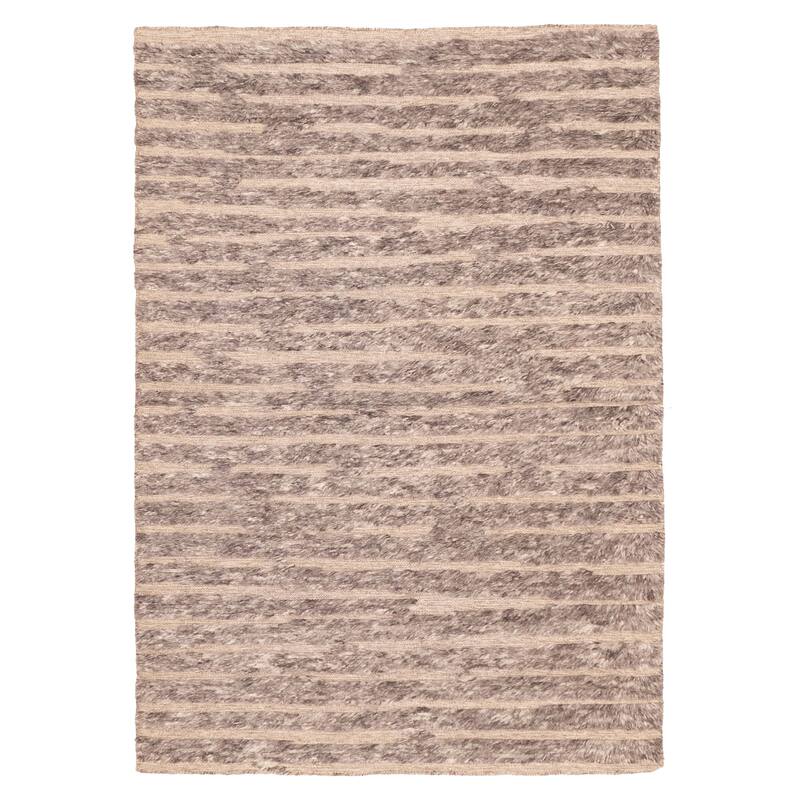 ECARPETGALLERY Hand-knotted Tangier Taupe Wool Rug - 5'2 x 7'6