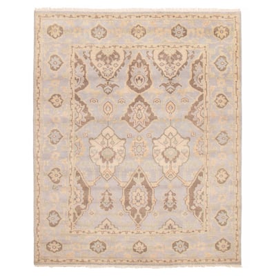 ECARPETGALLERY Hand-knotted Royal Oushak Grey Wool Rug - 7'11 x 9'9