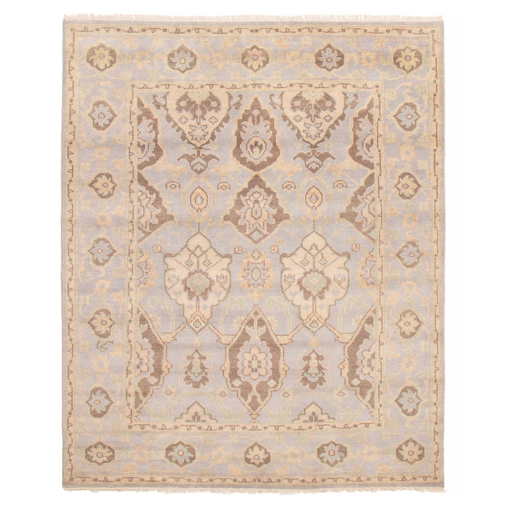 ECARPETGALLERY Hand-knotted Royal Oushak Grey Wool Rug - 7'11 x 9'9