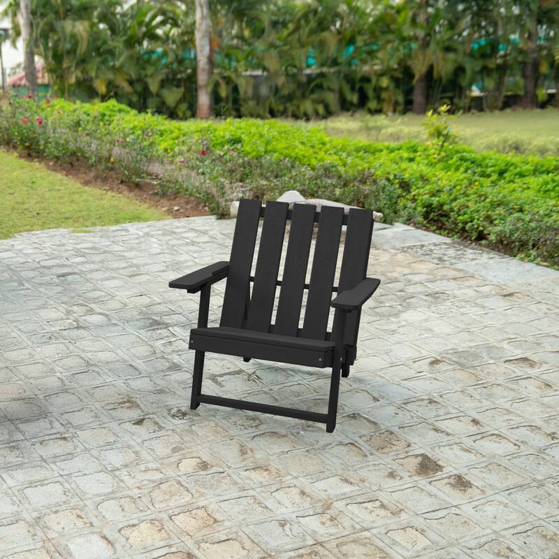 Amalfi Fully Assembled All-Weather HDPE Outdoor Folding Modern Adirondack Chair