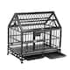 38 INCH Black Tipped Tound Tube Pet Cage - Black - 37.9*25.6*38.3inch