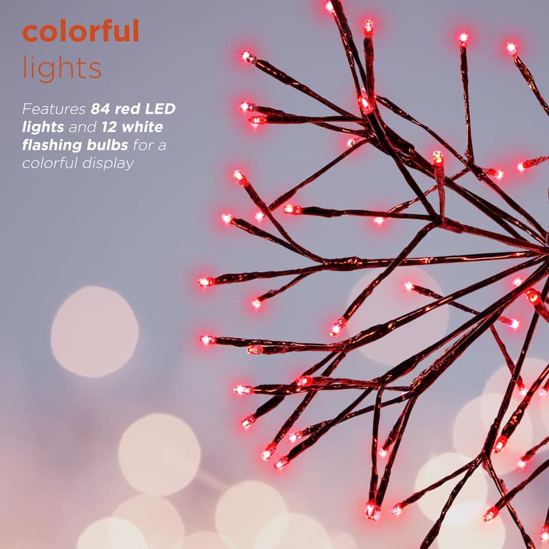 Alpine Corporation 16"H Indoor Holiday 3D Snowflake Hanging Ornament with LED Lights