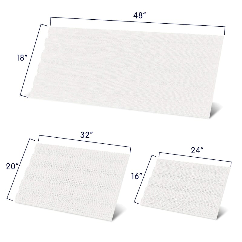 Subrtex Super Soft Absorbent Braided Bathroom Mats Chenille Bath Rugs