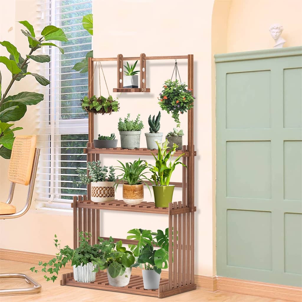 3 Tier Wooden Flower Stand for Multiple Flower Planter Holder Tall Large Rack for Living Room Garden Balcony