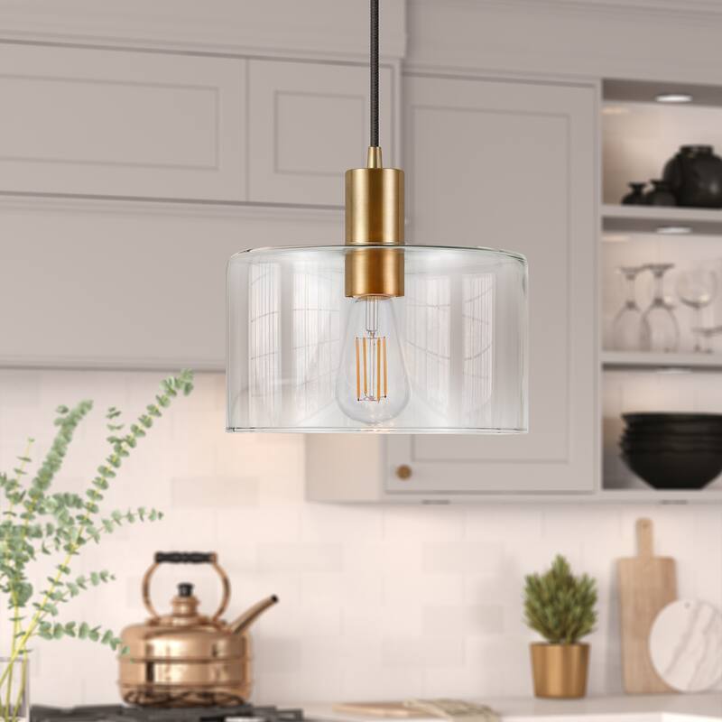 Henri Hand-Blown Metal/Glass Pendant