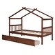 preview thumbnail 10 of 47, Wooden House Bed With Drawers