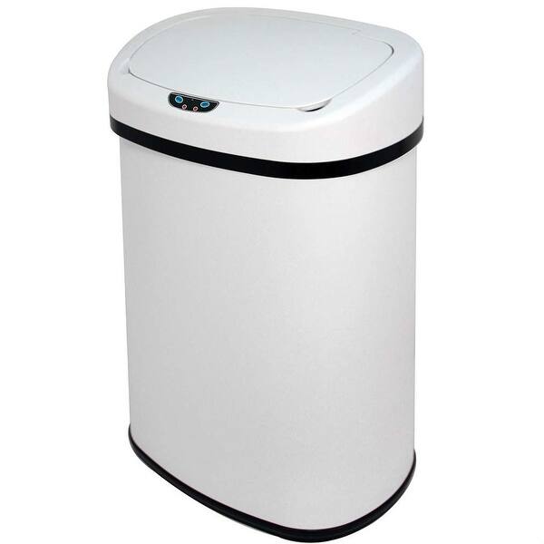 White 13-Gallon Kitchen Trash Can with Touch Free Motion ...