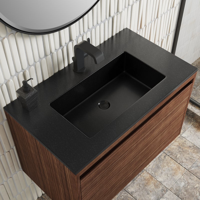 James Martin Vanities Mantova 31.5" Single Vanity Cabinet, Mid-Century Walnut