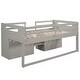 preview thumbnail 9 of 17, Twin size Loft Bed with Two Shelves and Two Drawers, Grey