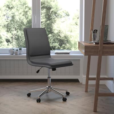 Mid-Back Armless Office Task Chair with Metal 5-Star Base