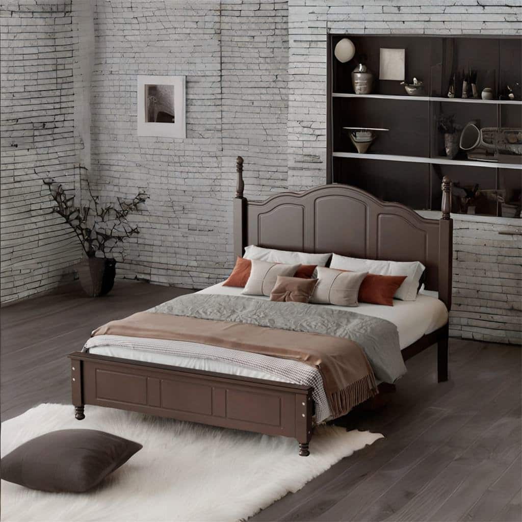Full Size Platform Bed with Wooden Slat Support