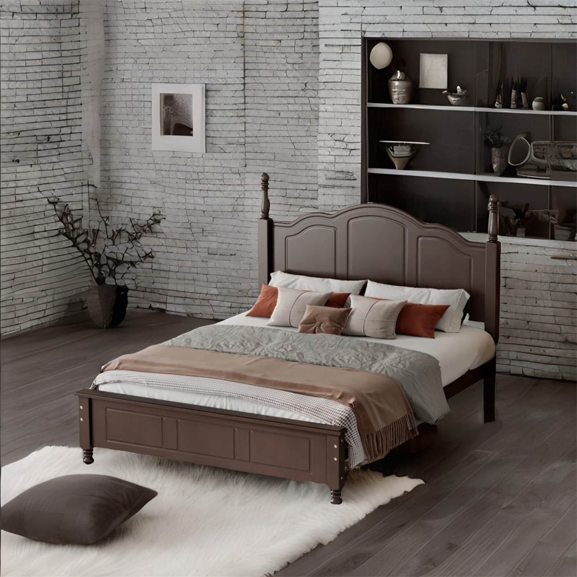 Full Size Platform Bed with Wooden Slat Support