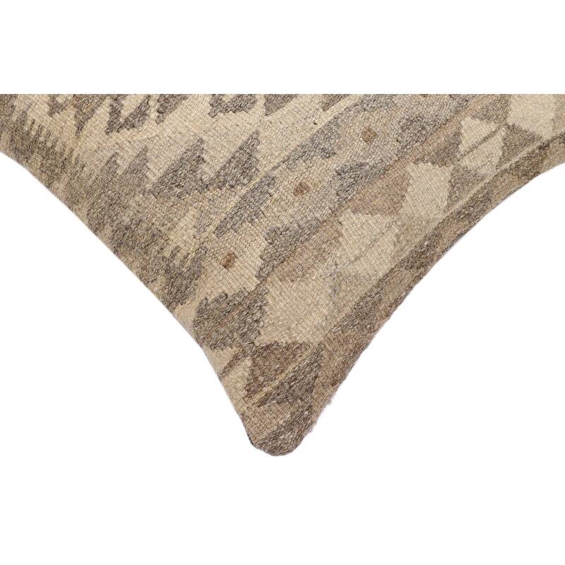 Tribal William Turkish Hand-Woven Kilim Pillow - 18'' x 18''