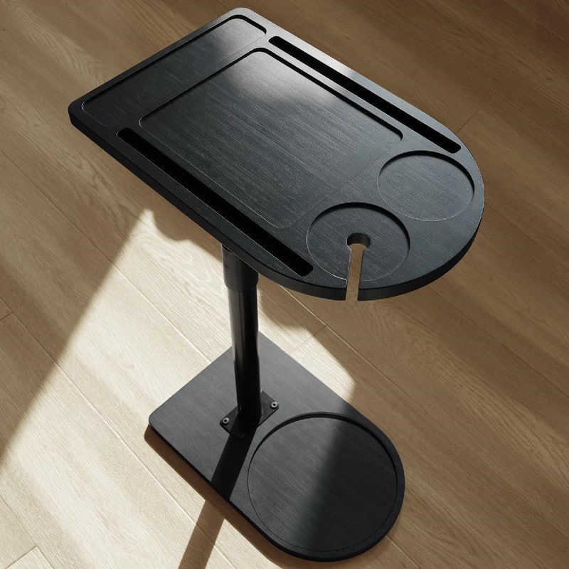 360° Rotatable Sofa Tray Table - 15.7"D x 9.8"W x 25"H - Black