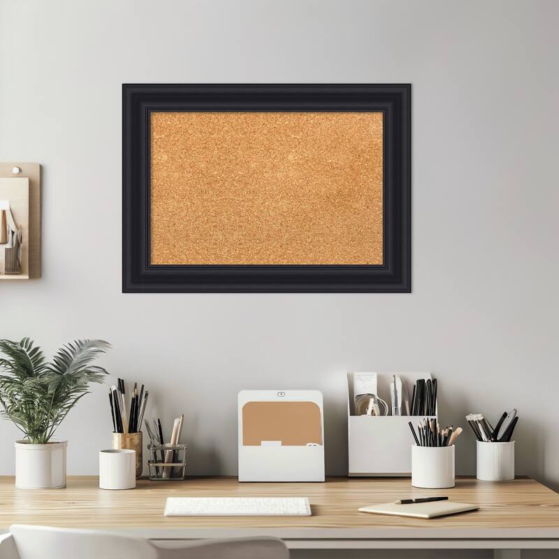 Dalat Black Framed Cork Board - Bulletin Board, Organization Board, Pin Board