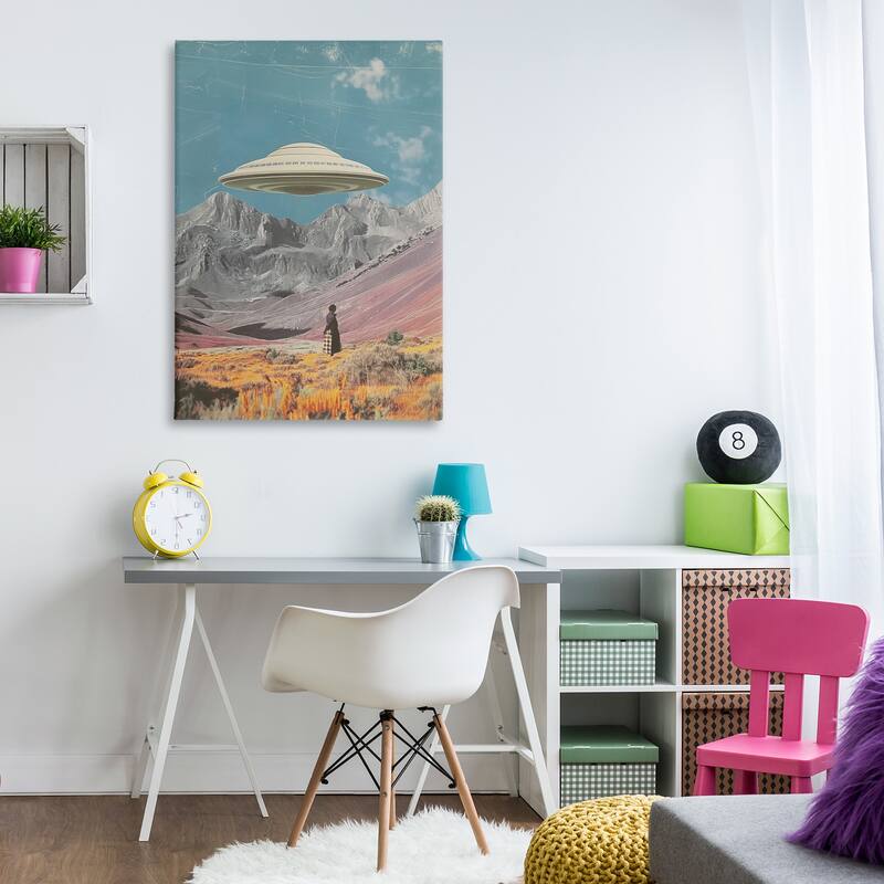 Stupell UFO over Mountain Valley Canvas Wall Art Design By Wumples