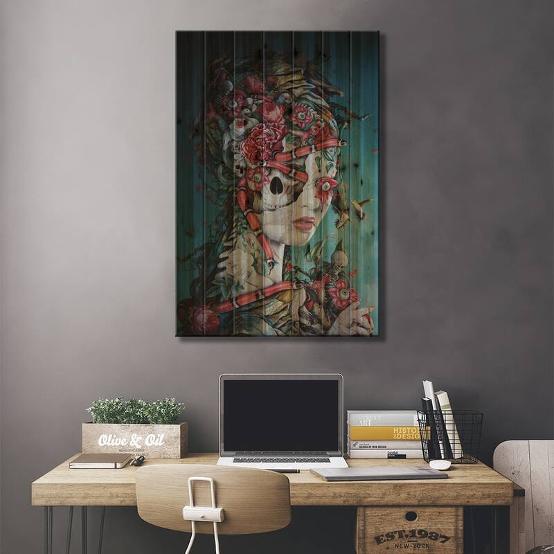Captured By Snakes Print On Wood by Riza Peker - Multi-Color