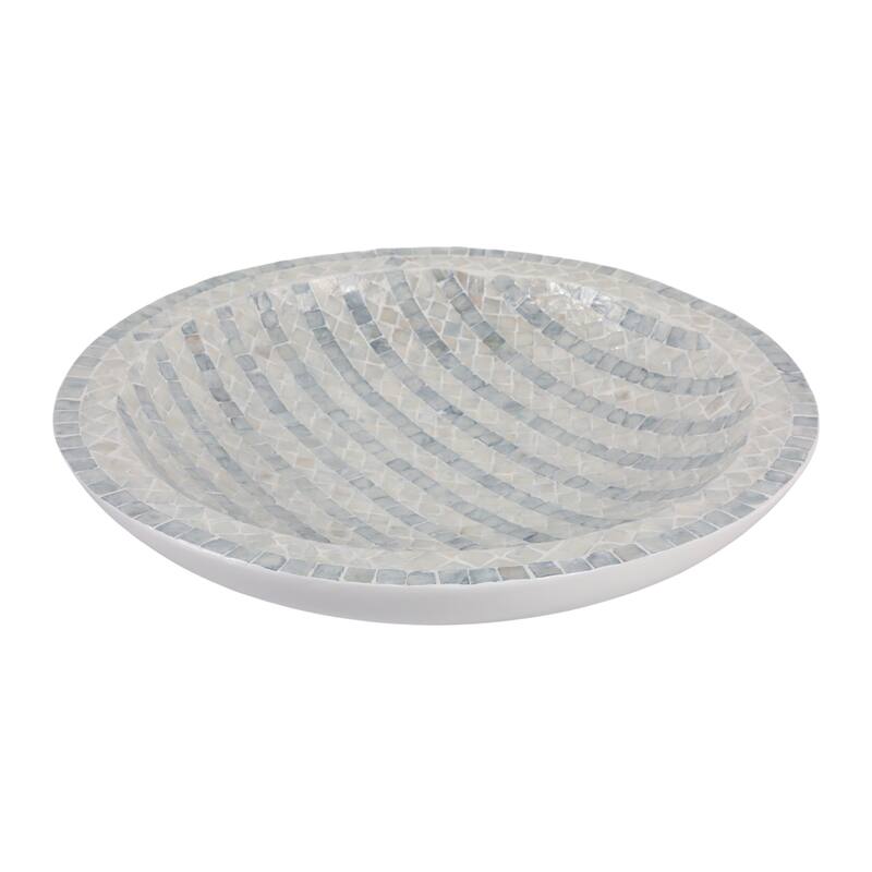 Decorative Bowl with Mosiac Inspired Finish for Home Decor - 20" - 19.75"