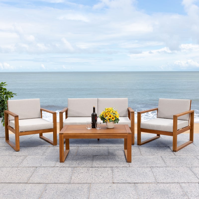SAFAVIEH Outdoor Jalynn 4-Piece Outdoor Set - 31W x 30D x 50H