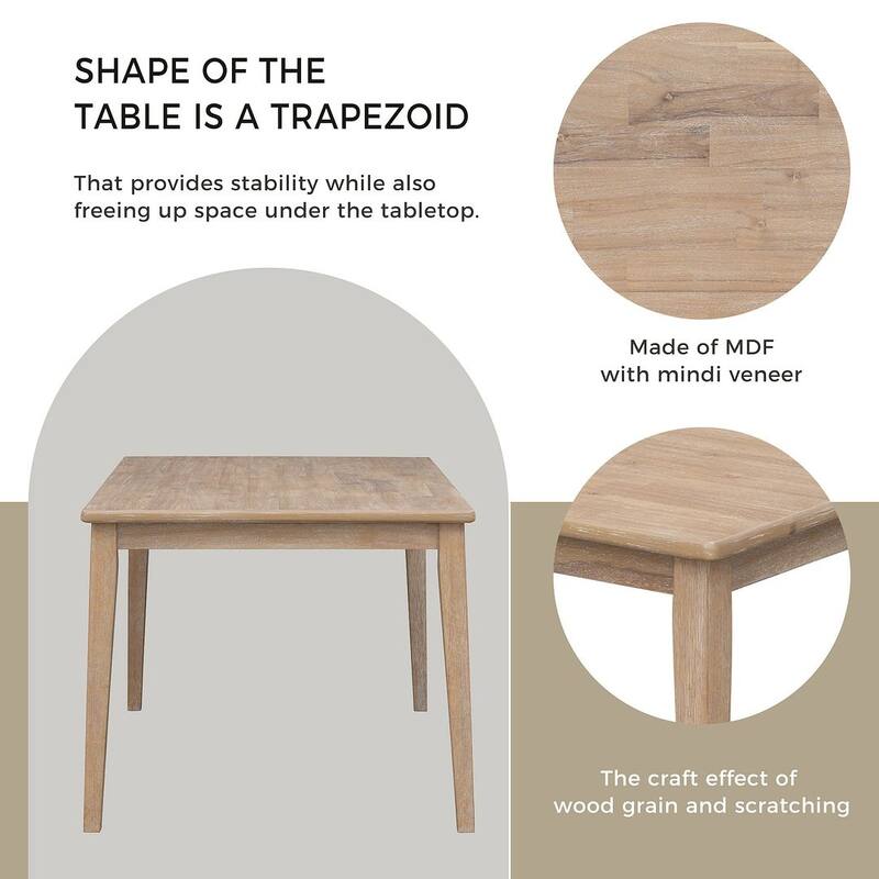 60'' rectangular dining table with 4 upholstered chairs and bench