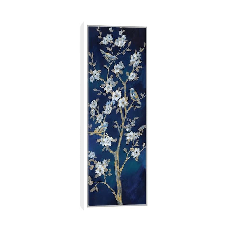 iCanvas "Indigo Spring II" by Nan Framed Canvas Print - 36x12 - White