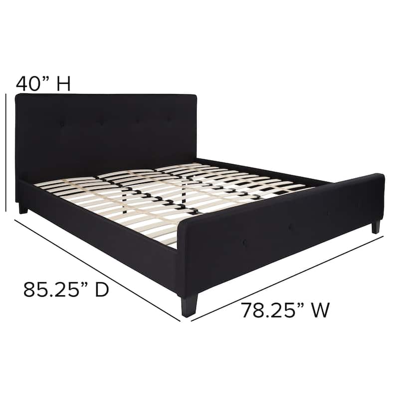 Tufted Platform Bed with 10 Inch Pocket Spring Mattress