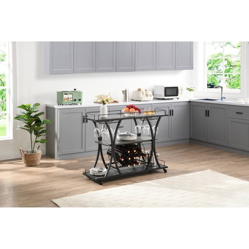 Industrial Bar Cart Kitchen Bar&Serving Cart for Home