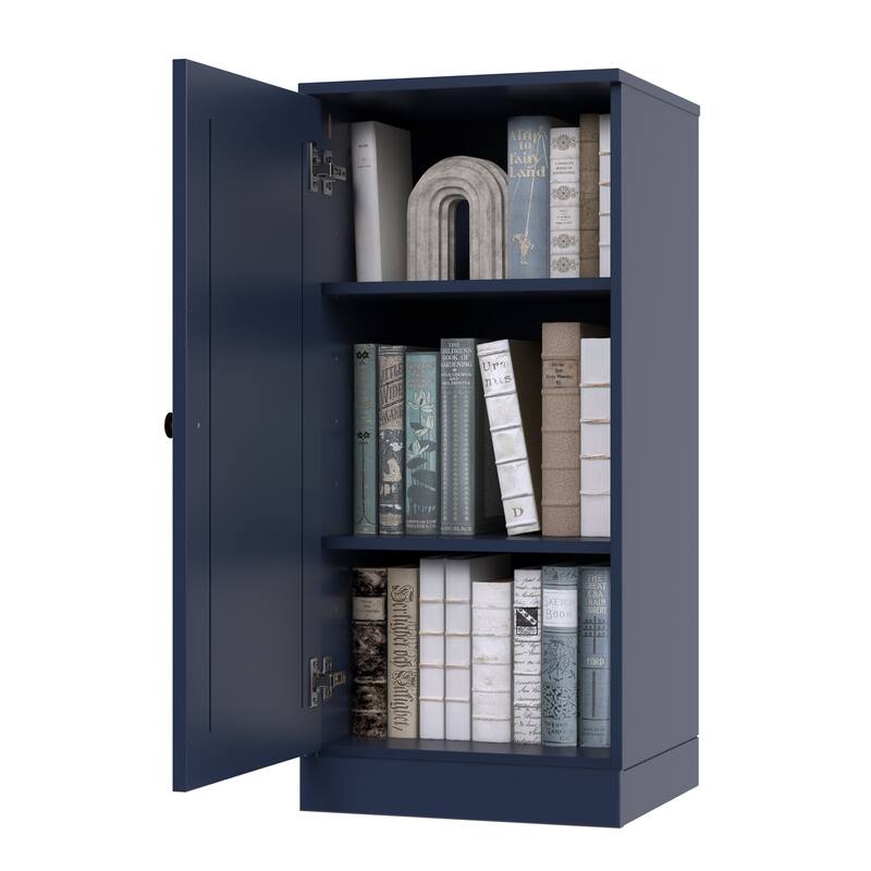 Palace Imports 100% Solid Wood 3-Shelf Bookcase with Raised Panel Door and Adjustable Shelves