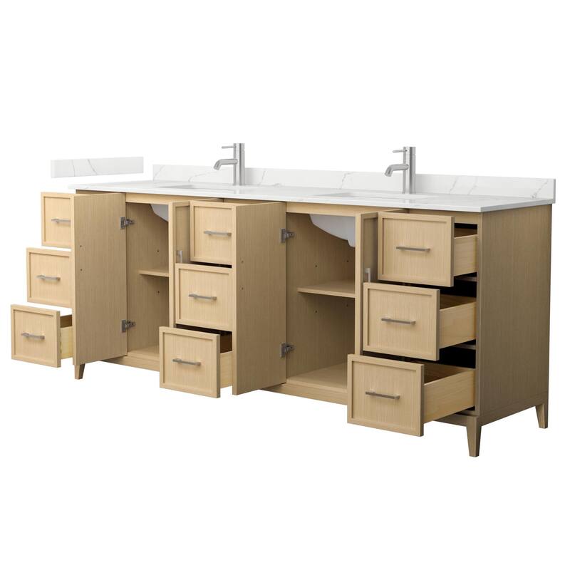 Elan 84-inch Double Vanity, Single Hole Quartz Top