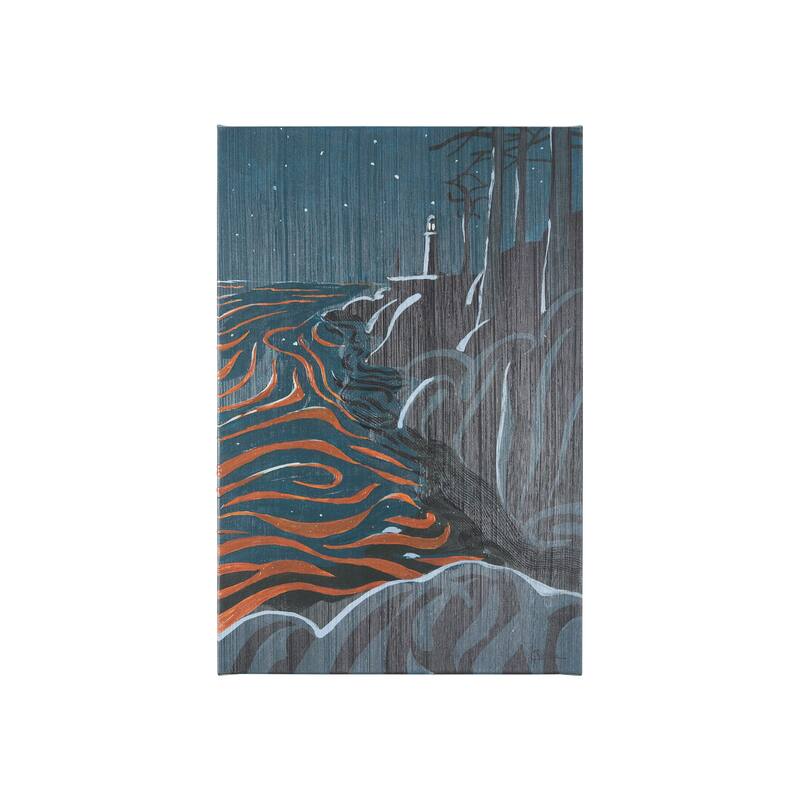 Sea Bay At Night III (20 x 30 ) Canvas Art Print - Small