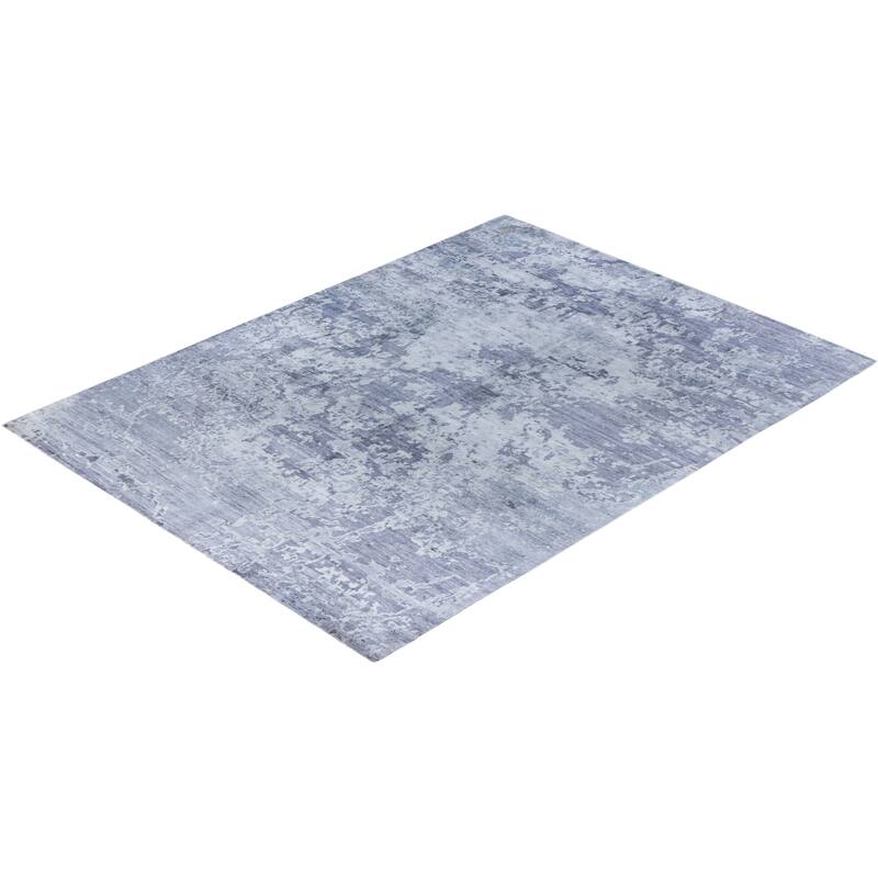 Modern One-of-a-Kind Hand-Knotted Area Rug, Blue - 9' 0" x 12' 2"