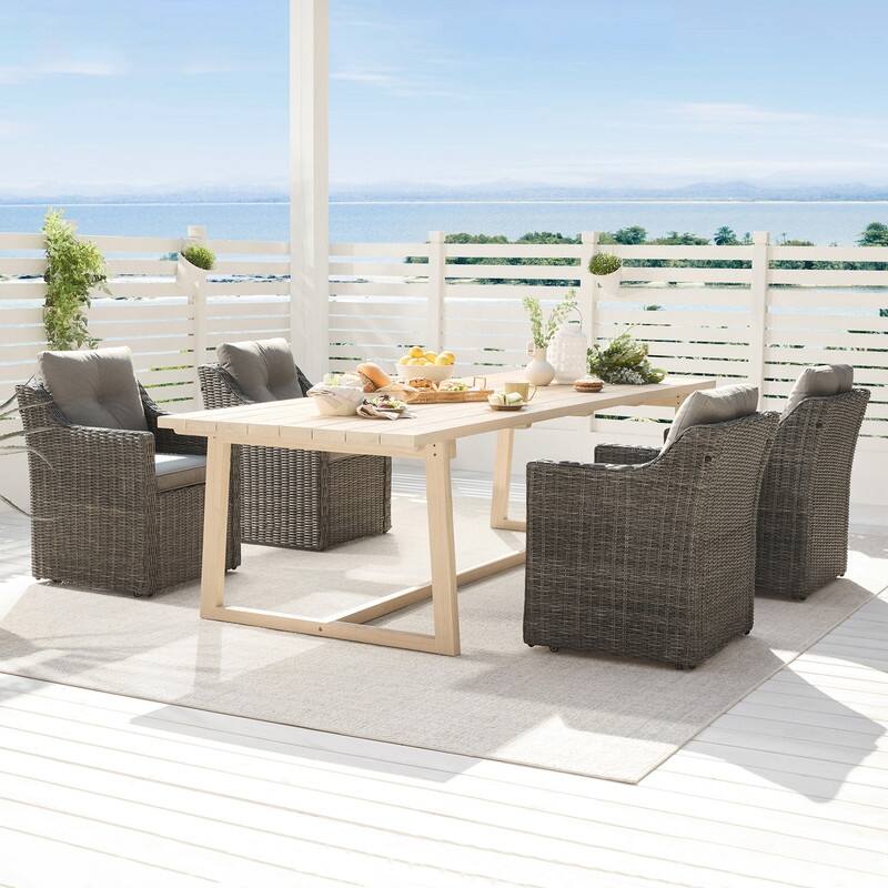 Murphy Outdoor Armchair Set Patio Furniture Set with Casters