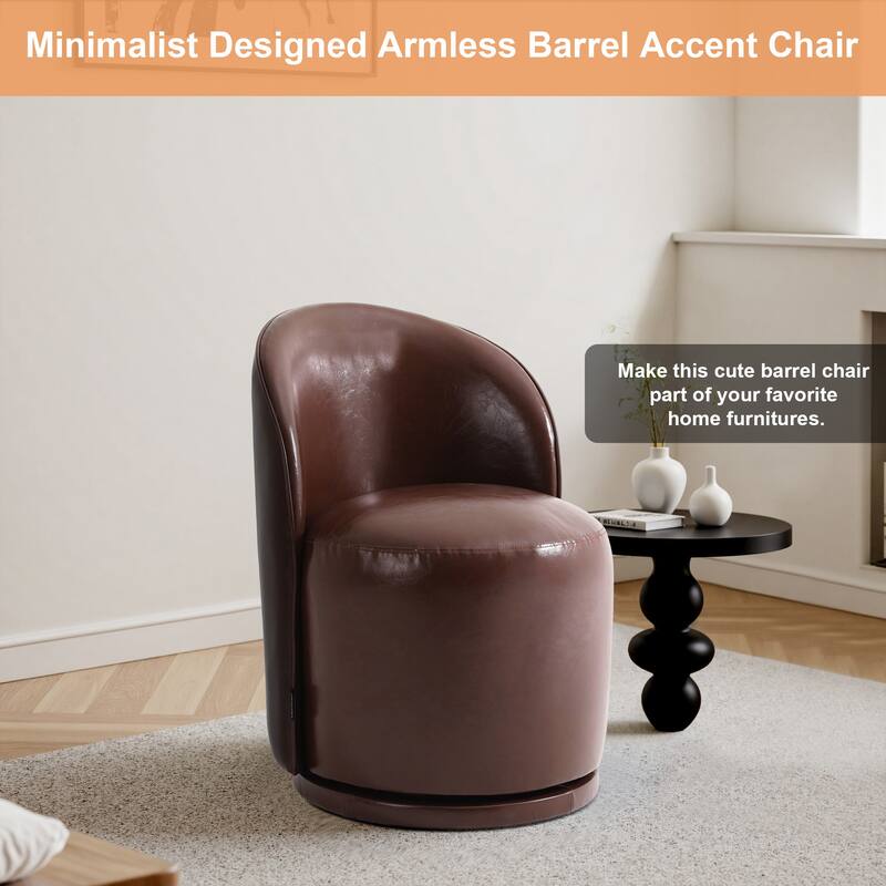 UIXE 2 Set Modern Upholstered Swivel Armless Side Dining Chairs