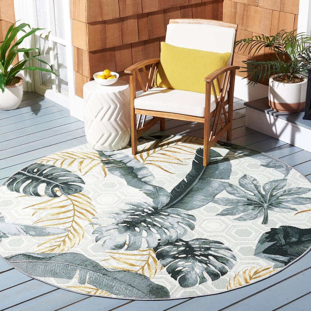 SAFAVIEH Barbados Xhezide Tropical Indoor/ Outdoor Waterproof Patio Backyard Rug