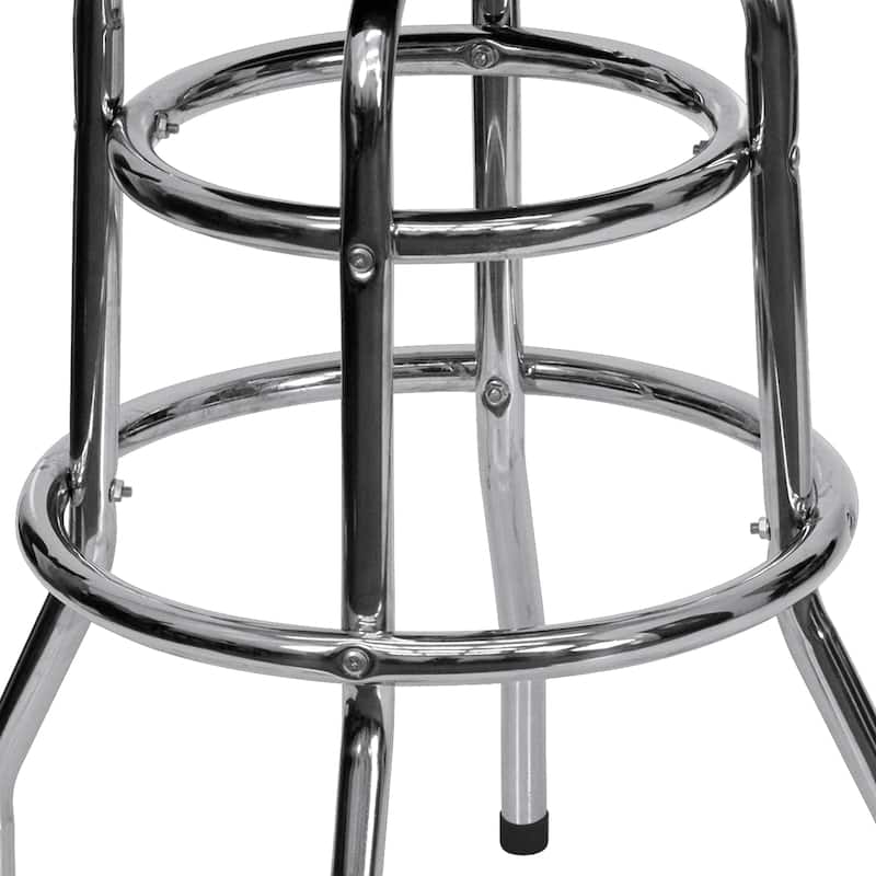 Double Ring Chrome Barstool - 20.5"D x 20.5"W x 30.25"H