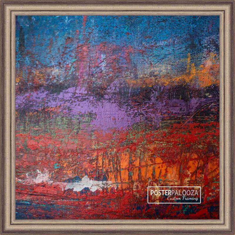 18x18 Traditional Silver Complete Wood Square Picture Frame with UV