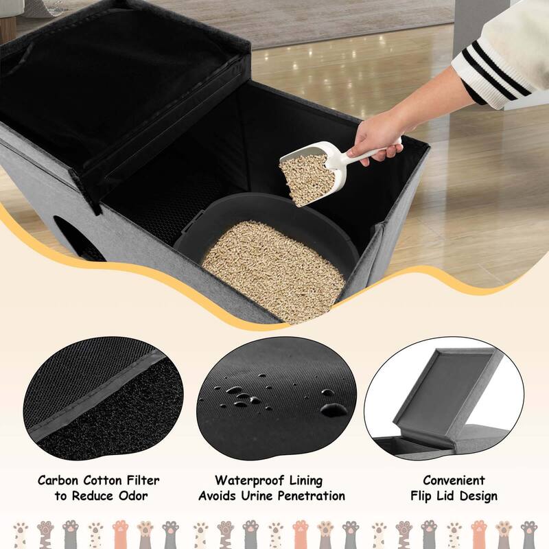Costway Cat Litter Box Enclosure Hidden Furniture Cat Washroom Shoe - See Details