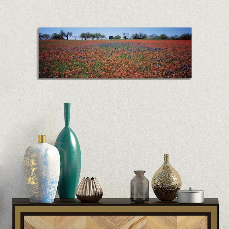 iCanvas "Indian Paintbrush & Bluebonnets, Texas" by Panoramic Images Canvas Print - 12x36x1.5