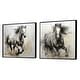 preview thumbnail 3 of 10, Designart "Hooves In Harmony Horse" Animals Horse Framed Art Set Of 2 - Farmhouse Wall Decor Set Black Wall Art 2 Pieces