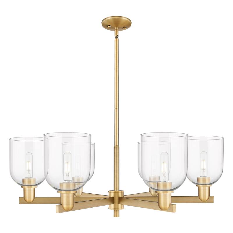 Innovations Lighting Endless Possibilities Arcadia - Bella - 6 Light 35" Stem Hung Chandelier - Clear/Brushed Brass