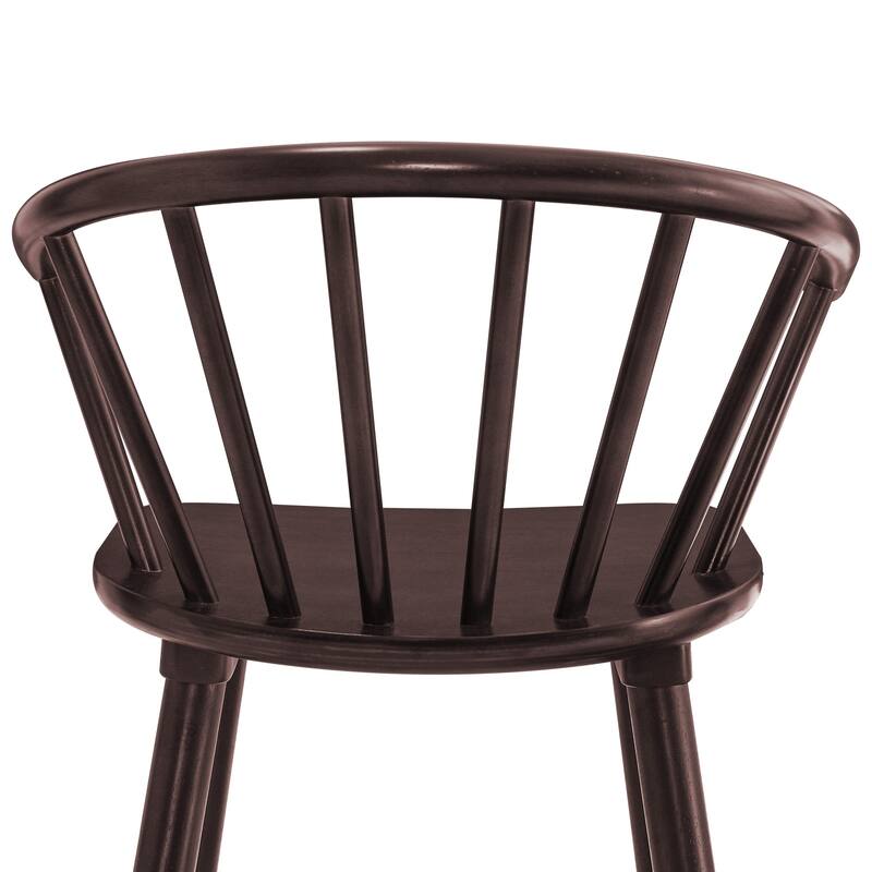 Set of 2 Counter Height 24.in Bar Stools for Kitchen Island with Solid Wood and Spindle Back Barstool