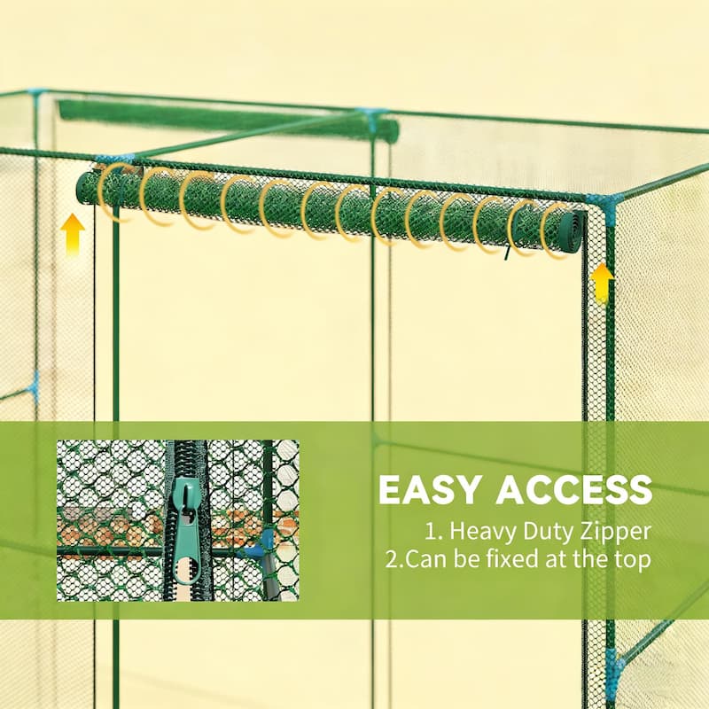 GDFStudio - Walk-In Garden Crop Cage Plant Protector with Steel Frame and Mesh, Large Outdoor/Balcony Plant Protection Tent