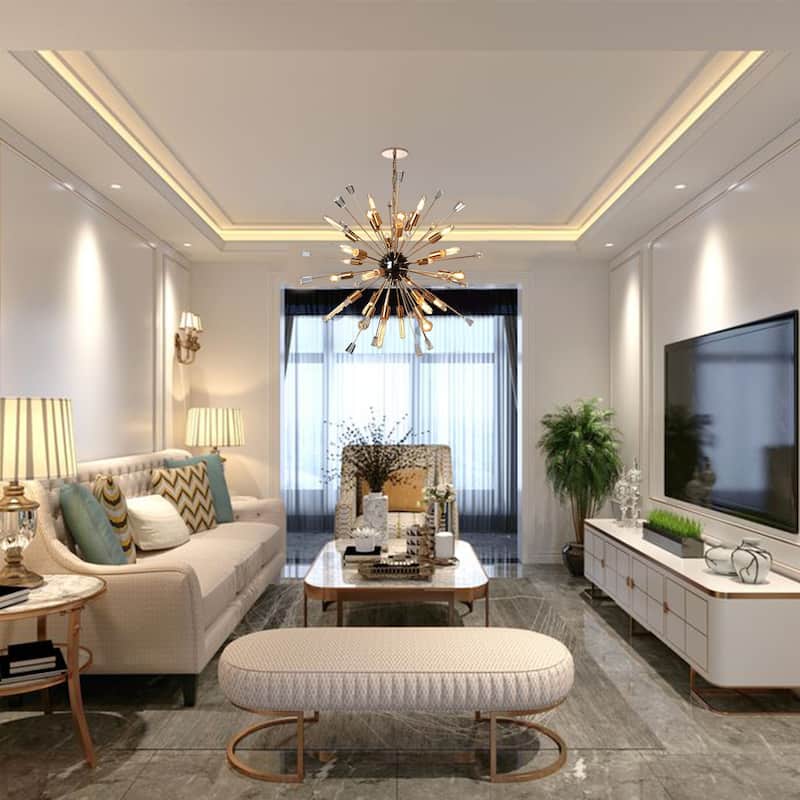 24 Light Chandelier in Gold finish - 39" H x 33.8"W X 33.8"D