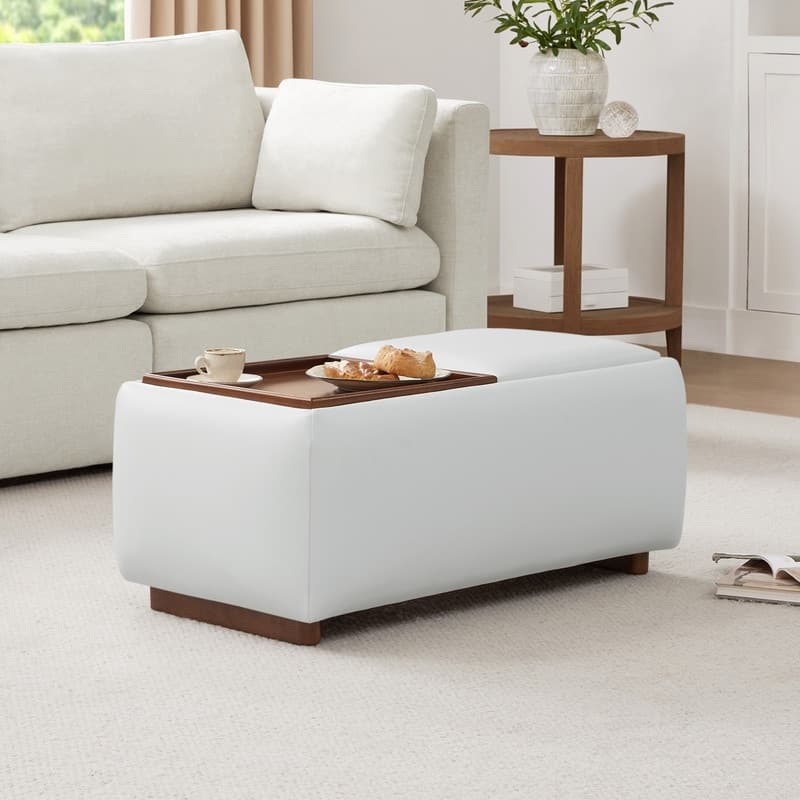 Spruce & Spring Bart Storage Ottoman Bench Rectangle Footrest