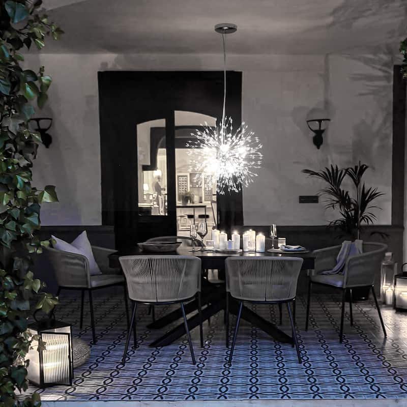 8-Light Modern Luxurious Sputnik Starburst Sphere Pendant Starburst Crystal Chandelier