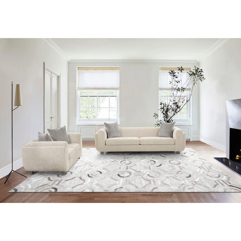 Pasargad Home Bergamo Ivory Sofa with 2 Pillows Included