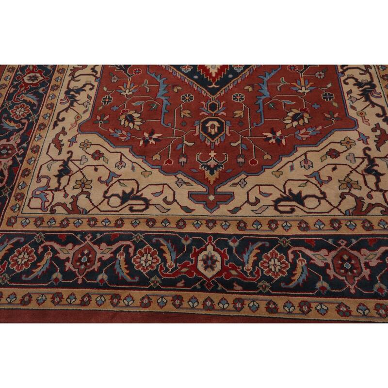 9x12 Hand Knotted Wool Salmon Heriz Plush Pile Pande Cameron Rug - 9' x 12'