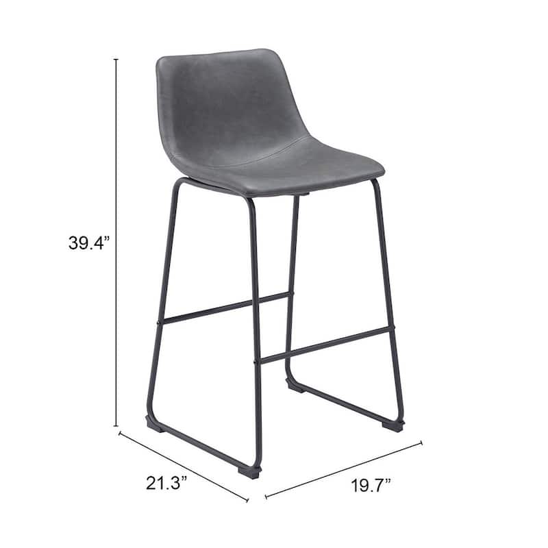 Smart Bar Chair (Set of 2) - 19.7" W x 21.3" D x 39.4" H